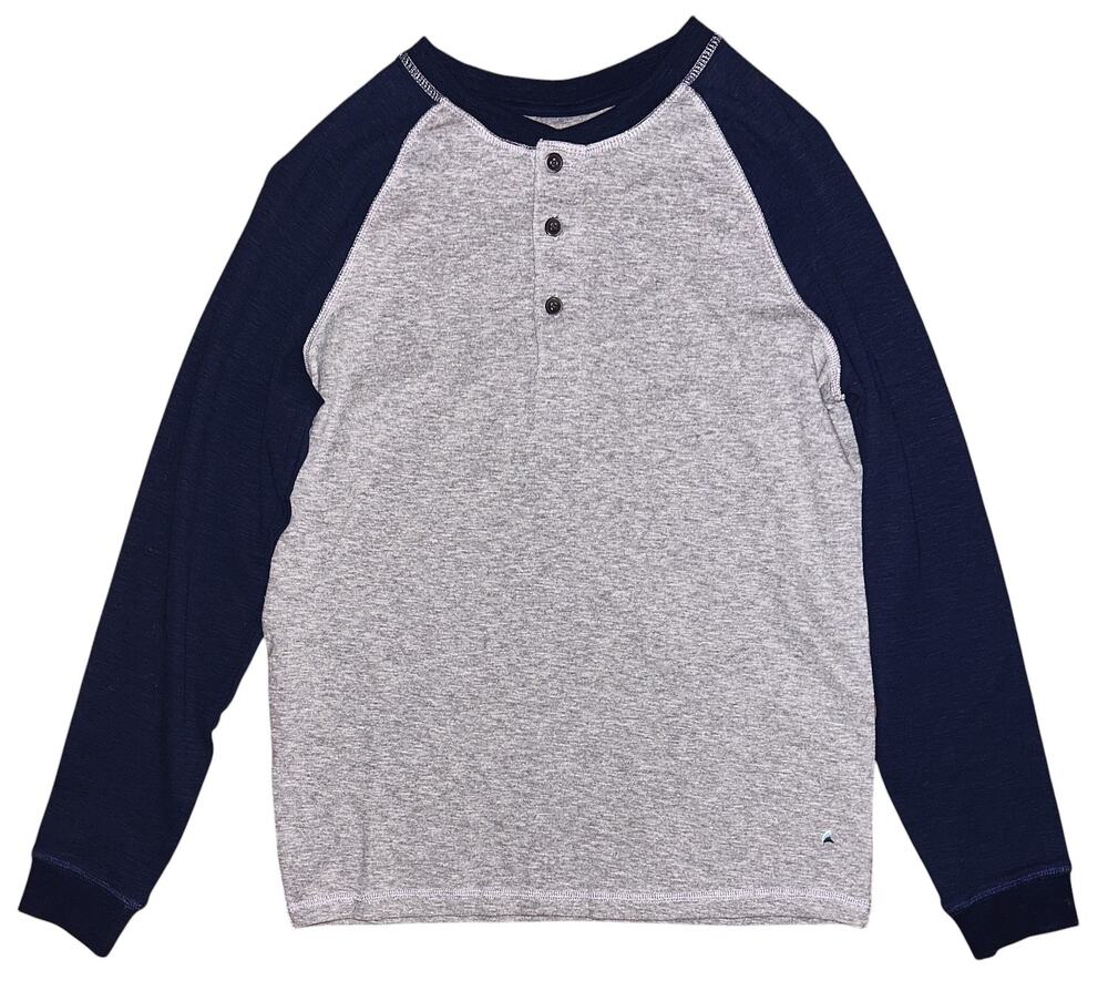 NWT Tailor Vintage Airotec Long Sleeve Navy & Gray Henley Small